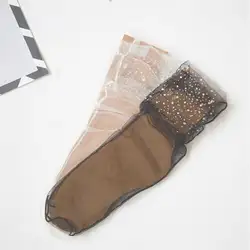 Женские прозрачные блестящие шелковые кружевные эластичные короткие носки до лодыжки