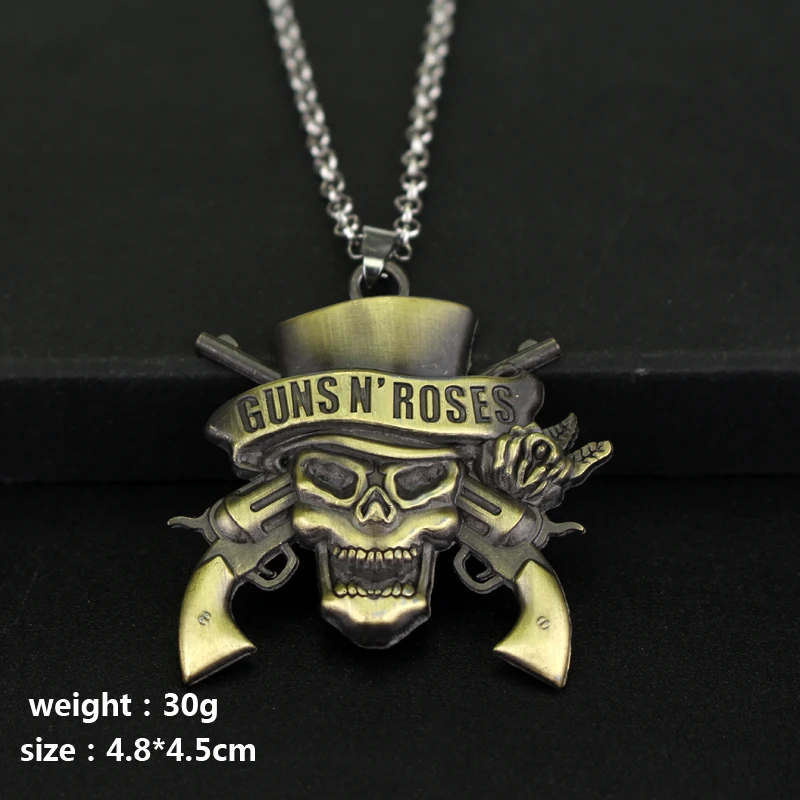 Рок Музыкальная группа guns N 'Roses череп смерти Логотип Подвески ожерелье s ожерелье для женщин мужчин музыкальная серия Ювелирные изделия