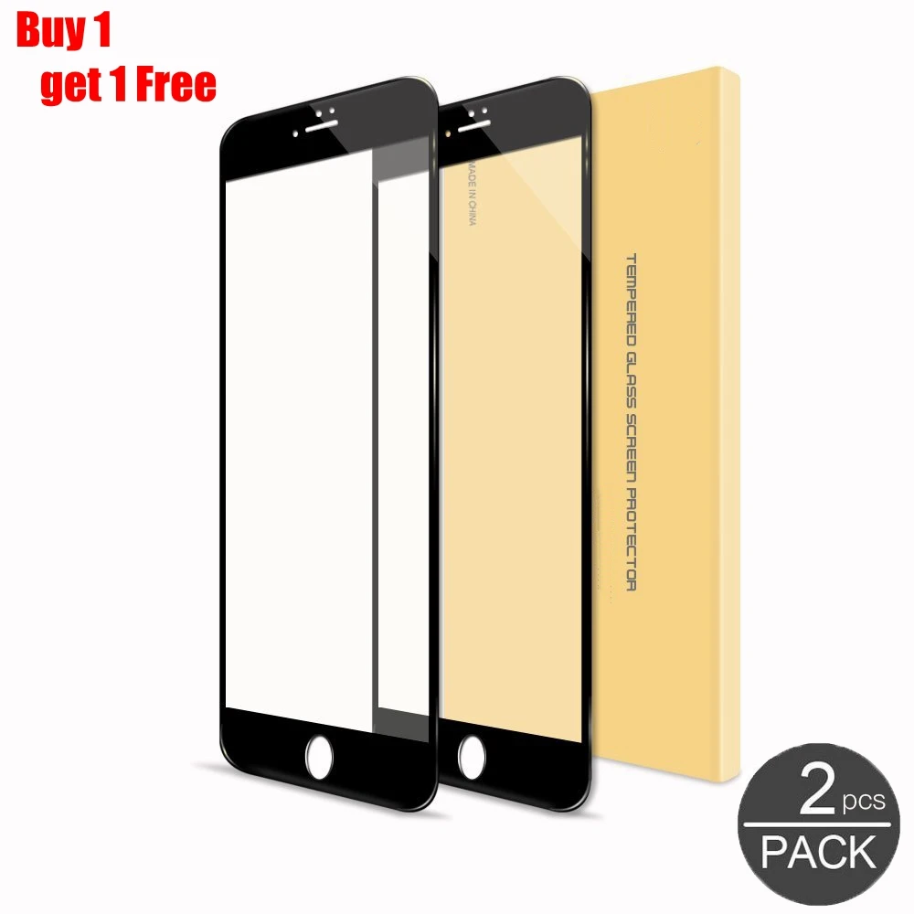 Buy 1 Get Free !!! Roybens Soft Edge 3D Curved TPU Case Cover For iPhone 6 6S 7 Plus Temper Glass Screen Protector Clear Film |