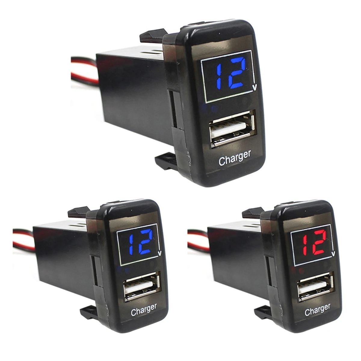 2 in 1 Car 5V 2.1A USB Port Phone Car Charger With Dashboard Voltmeter