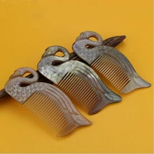 Высокое качество 14,5 см натуральный Рог яка павлин расческа ручной работы наконечник-ручка Уход за волосами профессиональная расческа ТТ расчески для волос подарок