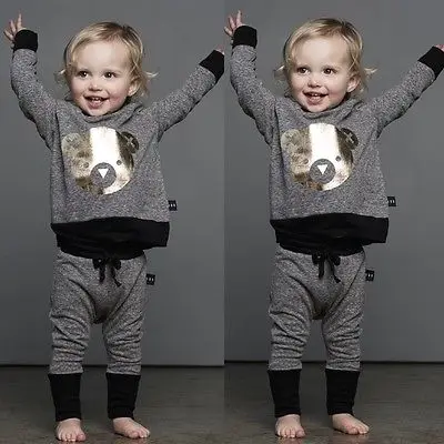 

Autumn Winter Baby Boy Cute Clothing 2016 Unisex 2pc Pullover Sweatshirt Top + Pant Clothes Set Baby Toddler Boy Outfit Suit