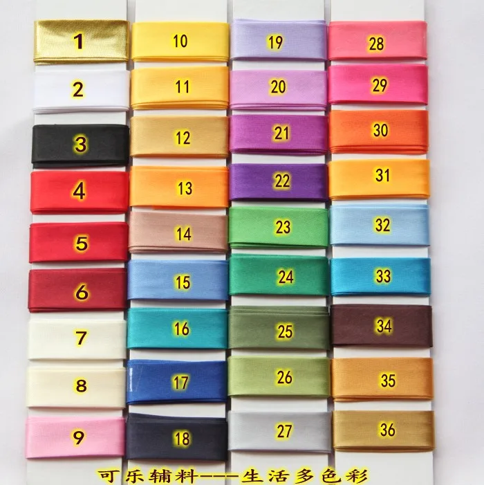 

10 Meter/Lot Polyester Satin Glossy Bright Ironed Single Fold Bias Binding/ Bias Tape 20mm(6/8") For Craft DIY Handmaking