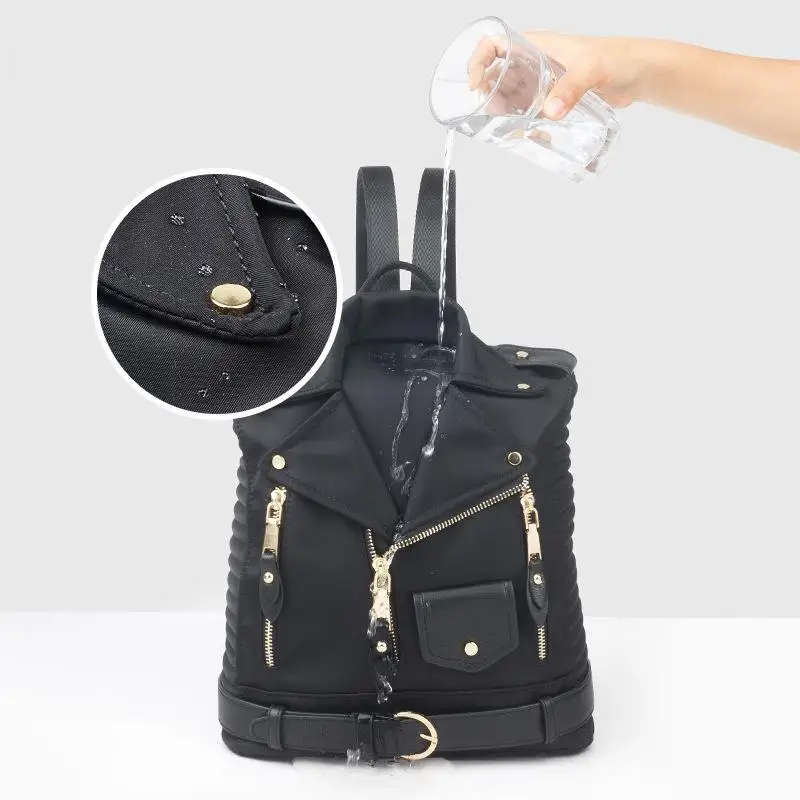  New Oxford Waterproof Jacket Bag Personality Black Rock Large Capacity Anti-theft Backpack Unisex T - 33023885728