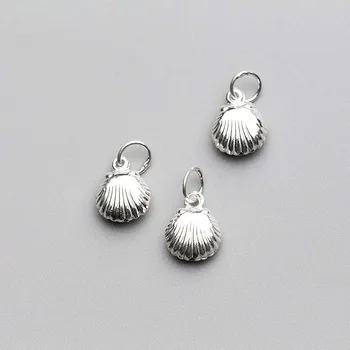 

925 Sterling Silver Shell Dangle Charms 10x8mm Women Charm Pendants Fit DIY Jewelry Making Earrings Necklace Silver Accessories