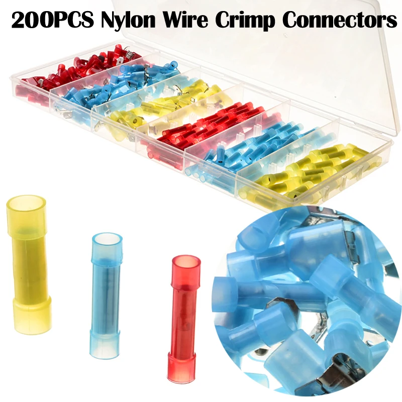 

200PCS Nylon Wire Connector Cable Terminal 22-10AWG Electronic Components For Home Renovation