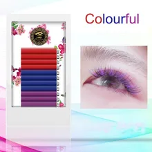 BRILLAN Colourful Classic Volume Grafting False Eyelashes Extension Blue Red Violet Soft Thick Natural Fashion Plant Ciliary
