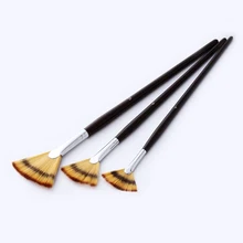 3 шт./компл. Веерообразный/сектор нейлоновые волосы деревянной ручкой акварель гуашь масло щетка Краски набор ручек акрил товары для рукоделия