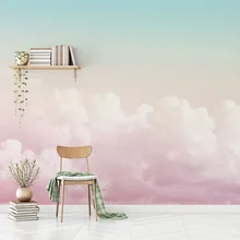5D/8D пользовательские розовые облака 3d мультфильм небо обои фрески для стен для девочек Детская комната 3d мультфильм Фреска 3d обои небо наклейка