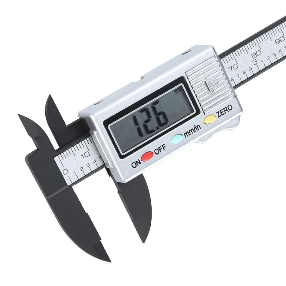 

100mm LCD Digital Electronic Carbon Fiber Vernier Caliper Gauge Micrometer Caliper Gauge Micrometer Measuring Tool#w