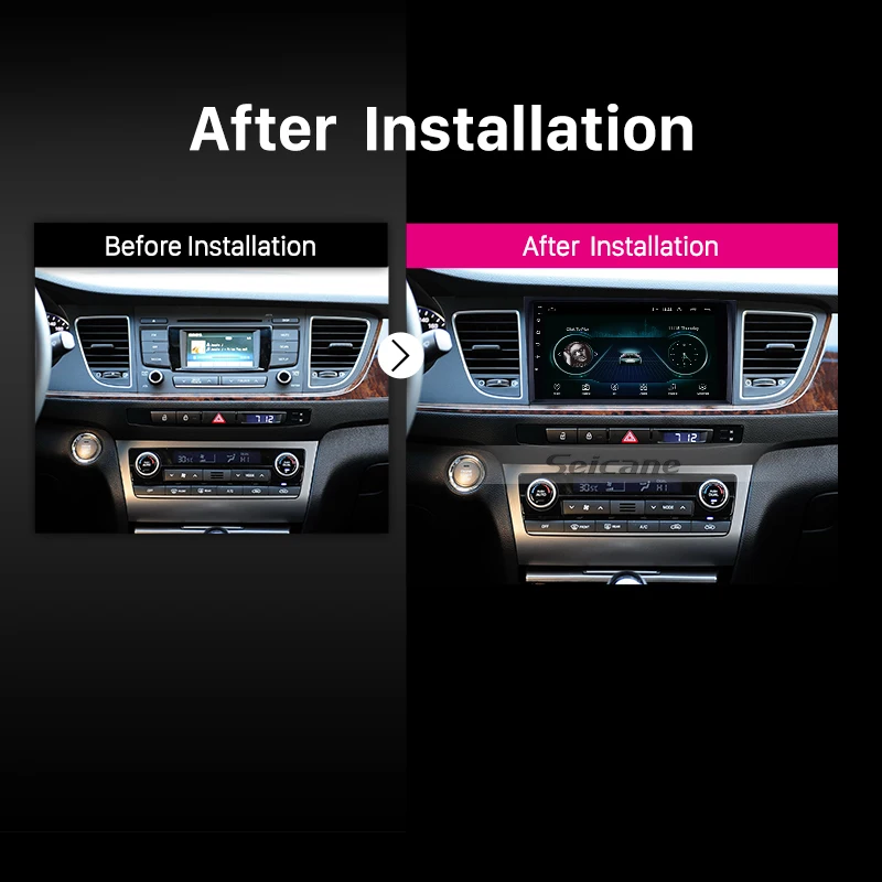 Discount Seicane Android 8.1 9 inch Car Multimedia player For Hyundai Mistra 2013 2014 2015 2016 2din GPS Navigation support AUX USB 5