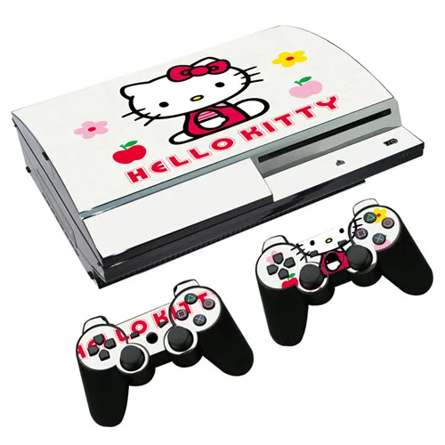 Hello kitty наклейка для PS3 Fat playstation 3 консоль и контроллеры для PS3 Skins Наклейка виниловая пленка - Цвет: 0241