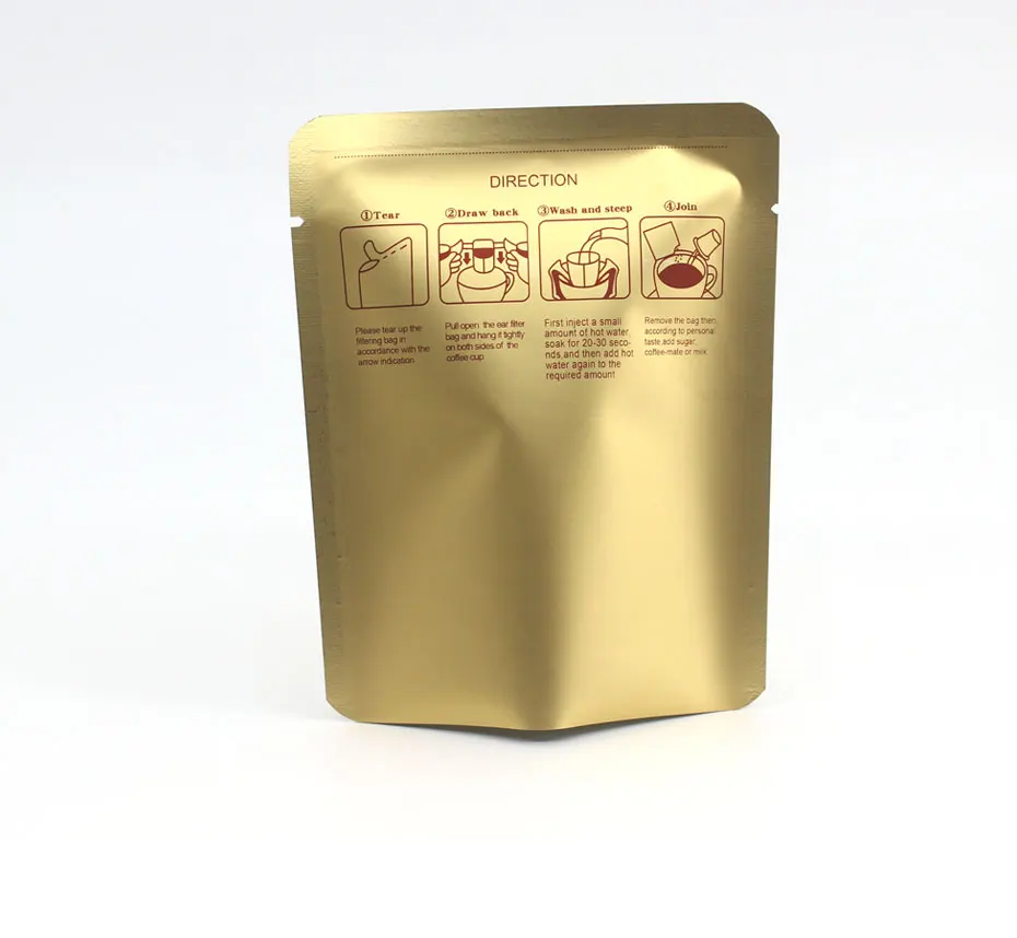 10x12,5 см 100 шт матовое золото тепло герметизируемые капельные кофейные наконечники внешний мешочек открытый верх посылка Сумки с прорезью