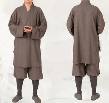 

UNISEX linen&cotton shaolin monk kung fu clothing martial arts suits zen lohan/arhat lay meditation uniforms gray/yellow/khaki