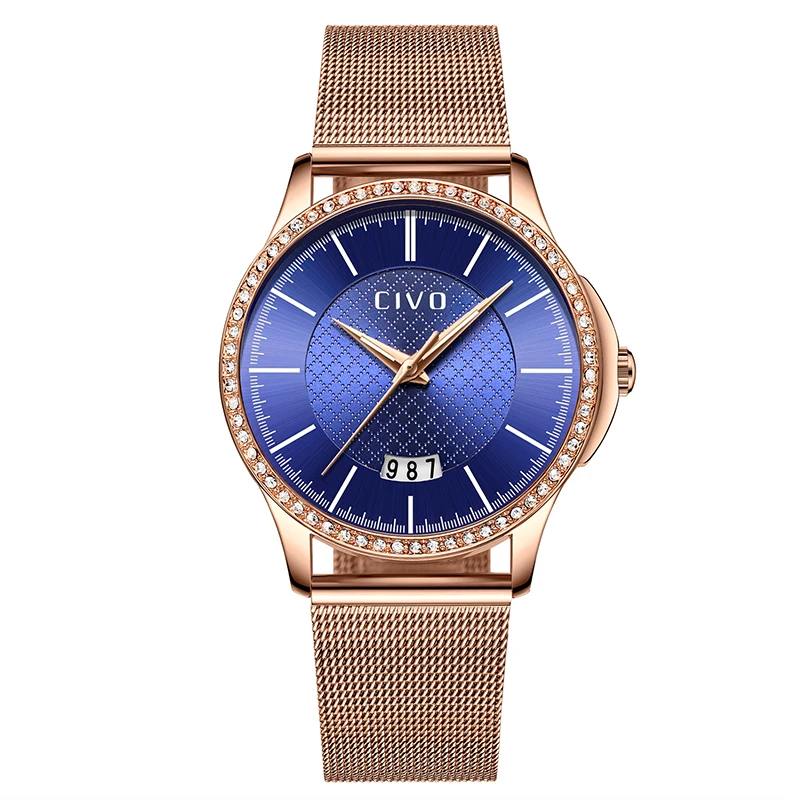 

Luxury Top Brand Fashion CIVO Ladies Watch Womens Casual Waterproof Analogue Women Watches Montre Femme 2019 Steel Mesh Watches