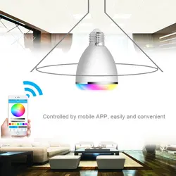 Беспроводной Bluetooth 9 Вт светодиодный Динамик лампы аудио Динамик E27 RGBW играет музыка и Освещение Смарт-красочные Bubble Бал лампы