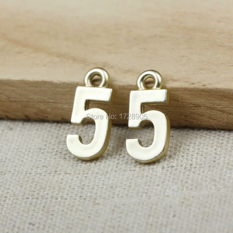 Metal charms Five Numbers 10pcs 16x7x1.5mm Zinc Alloy Metal Antique