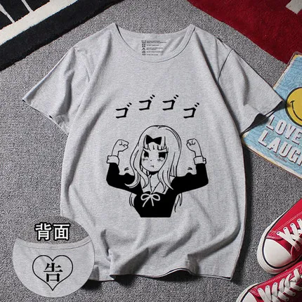 Аниме Kaguya-sama: Love Is War, косплей Кагуя шиномия, футболка, модная футболка, хлопковые мужские футболки, топы