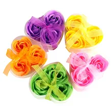 3 шт. Ароматические Роза Лепесток мыло, средство для ванны набор лепесток Ванна Душ Косметическое Мыло инструмент Ко Дню Святого Валентина Свадебная вечеринка подарок