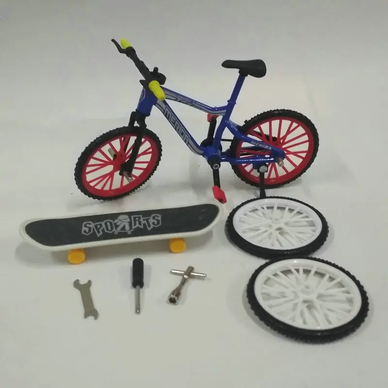 Fun Kids DIY Assembly Mountain Bike Toy with Spare Tire Tools Mini Bicycle Toy Educational Handwork Finger Bike& Skateboard toy