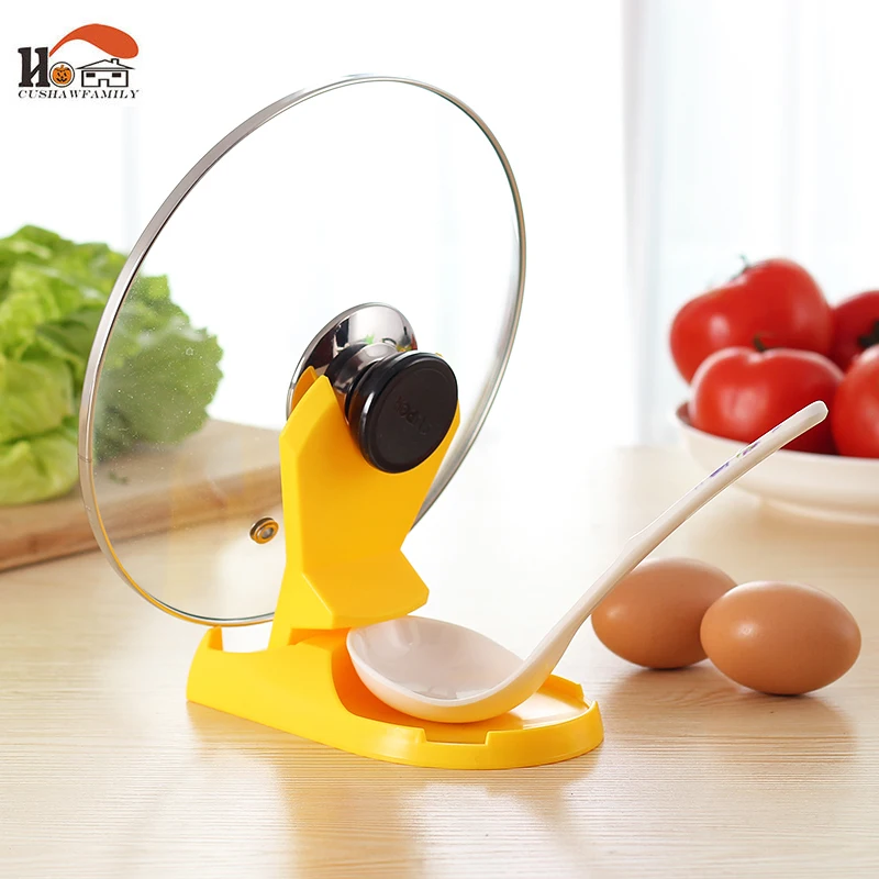 

CUSHAWFAMILY folding plastic ladle and pot lid rest holders kitchen Organization frame shelf storage rack Home kitchen supplies