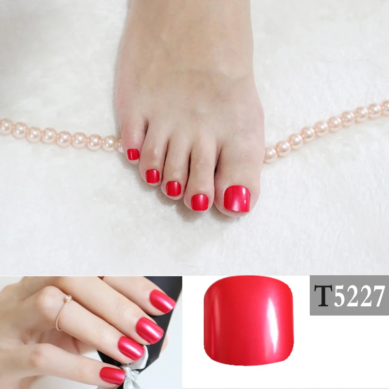 Candy DIY Fashion Colors Toe Nails 24pcs Acrylic False Toes Solid color