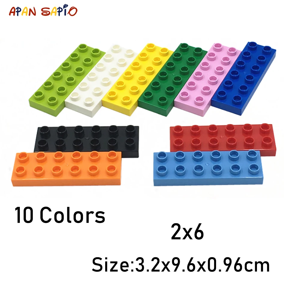 

DIY Building Blocks Big Size 2X6 4PCS/lot 10Colors Educational Building Blocks Brick Toys for Children Compatible with LegoeING