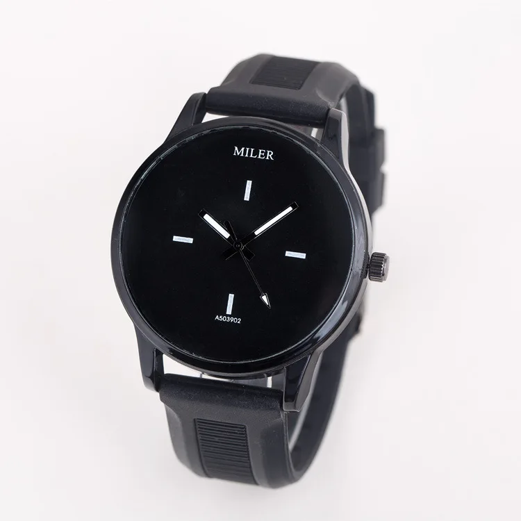 

Original MILER Brand Soft Silicone Strap Jelly Quartz Watch Wristwatches for Women Ladies Lovers Black White