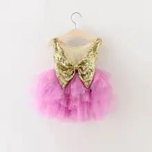 EMS DHL Free Shipping Little Girl's Holiday Lace Casual kids dress Princess Gold Violet Dress Sequin Tiers Tutu Dress 90-130