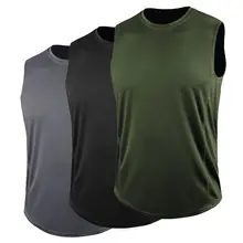 Мужская майка без рукавов компрессионные колготки мужские спортивные лучшие беговые майки быстро сохнут Для Бега Спортзала фитнеса vests1
