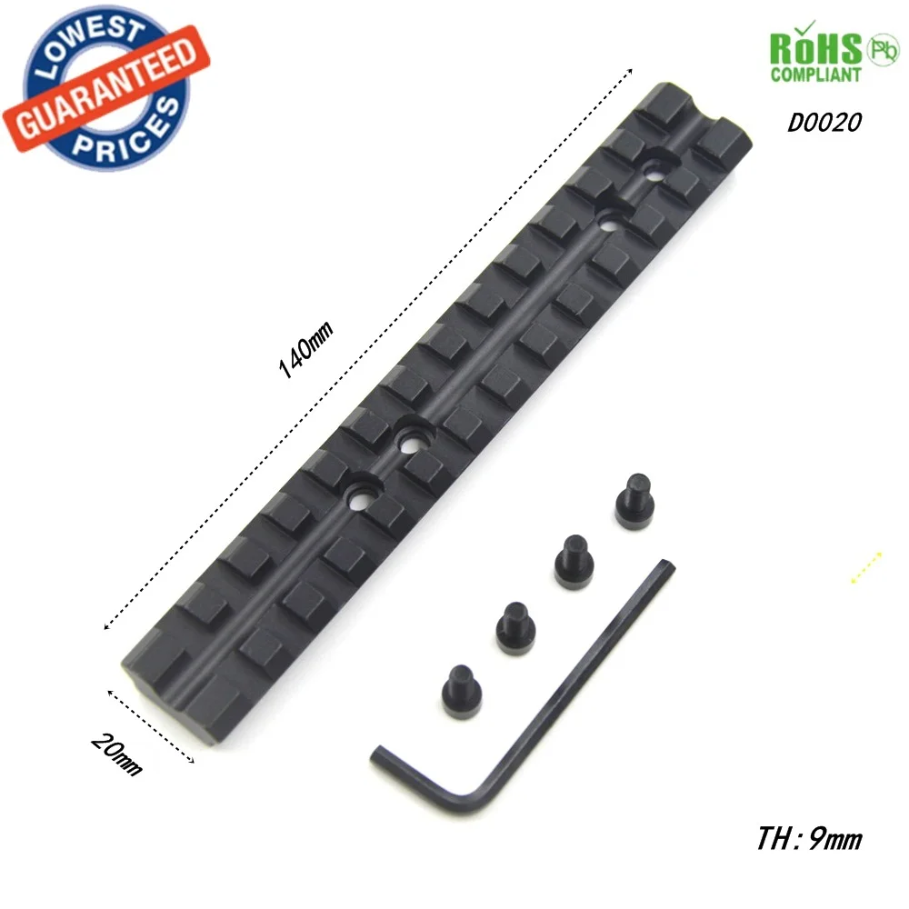 

1PC D0020 20mm/21mm Dovetail to Weaver Rail Mount Base Adapter 140mm scope bases Converter For Rifle Flashlight Laser Sight