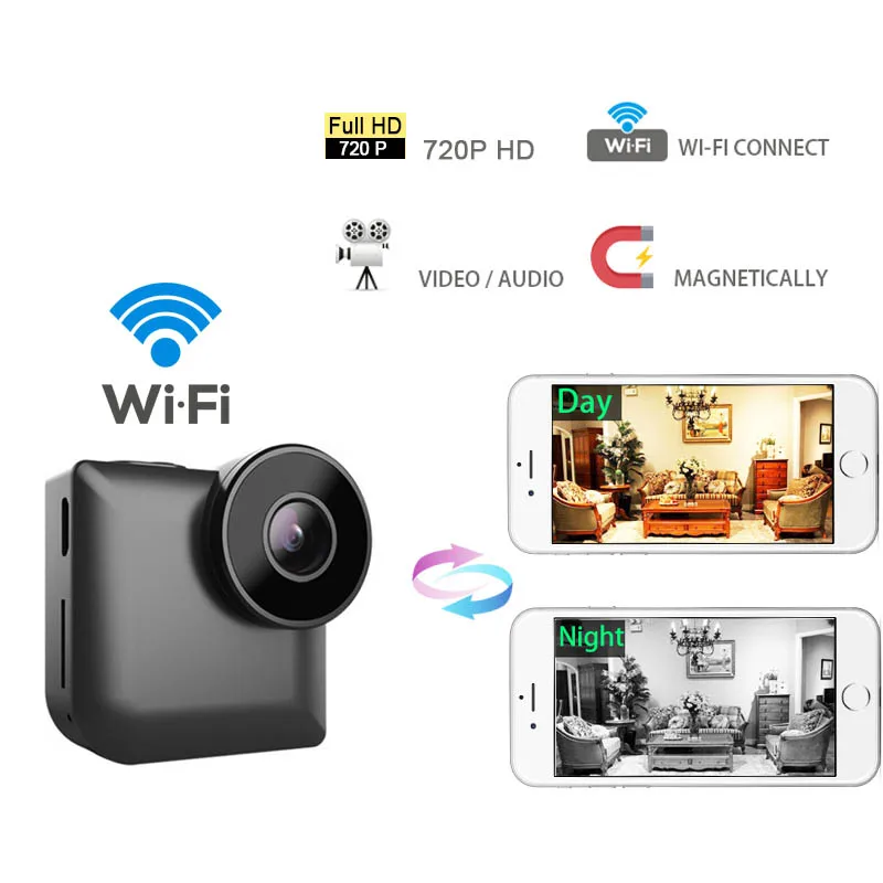 C3 Мини Скрытая камера безопасности Wi-Fi 720 P HD камера для велосипеда Ночное видение сильных магнитных носимых многоцелевой смартфон