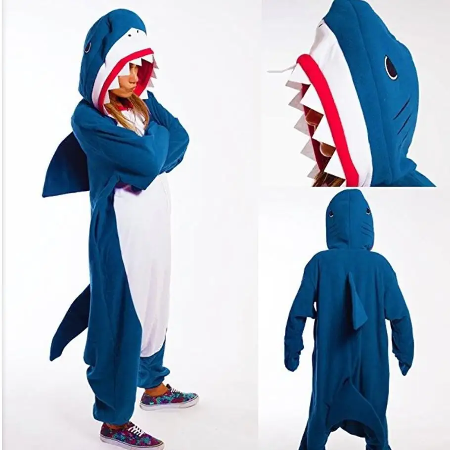 

Kigurumi Shark Siamese Pajamas Cartoon Animal Men and Women Cosplay Anime Clothes Adult Cosplay Christmas Party Home Clothing