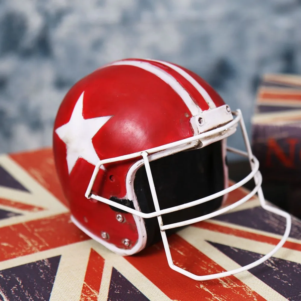 

AIBEI-American Style Motorcycle Helmet Model Environmental Protection Resin manual Retro Mini Handmade Crafts