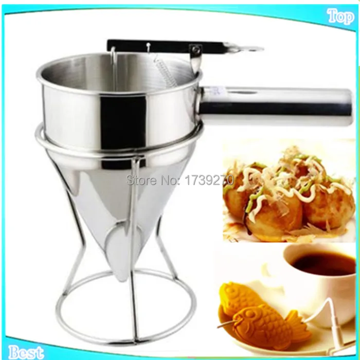 

2015 free shipping commercial fish ball taiyaki funnel takoyaki funnel stainless steel takoyaki funnel