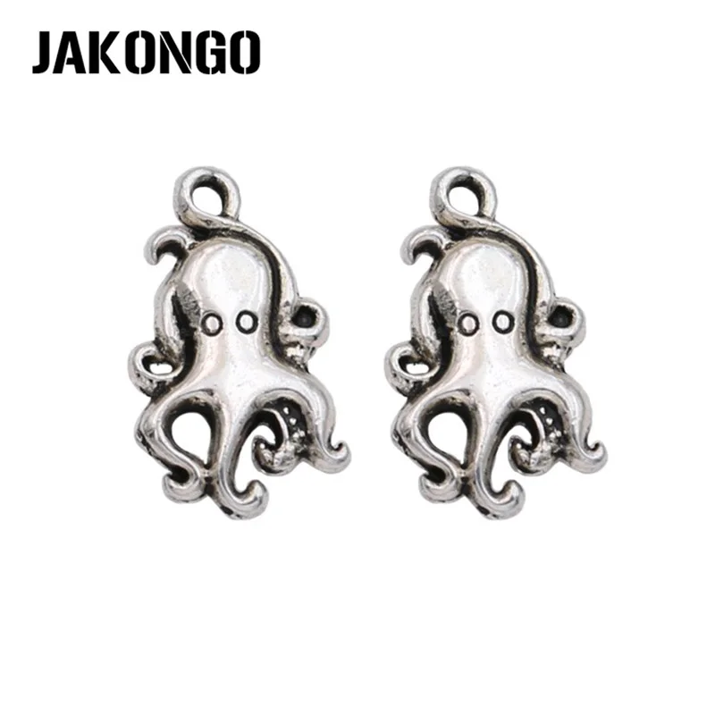 Посеребренная Подвеска-Осьминог JAKONGO для изготовления ювелирных изделий