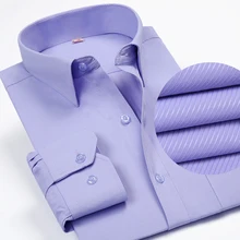 Новое поступление брендовая мужская модная одежда для мужчин однотонные Формальные Рубашки с отложным воротником мужские платья с длинными рукавами рубашки для мужчин