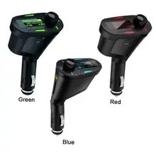 1 2 Inch FM Transmitter Car MP3 Player Wireless Handsfree Car Charger Red Blue Green Car