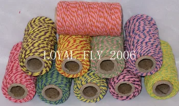 

20pcs/lot 100% cotton bakers twine 20m/spool cotton twine, cotton cord33 kinds color