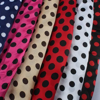 

10mm polka dot printed Satin fabric Dress Linings Making 150cm wide by meter