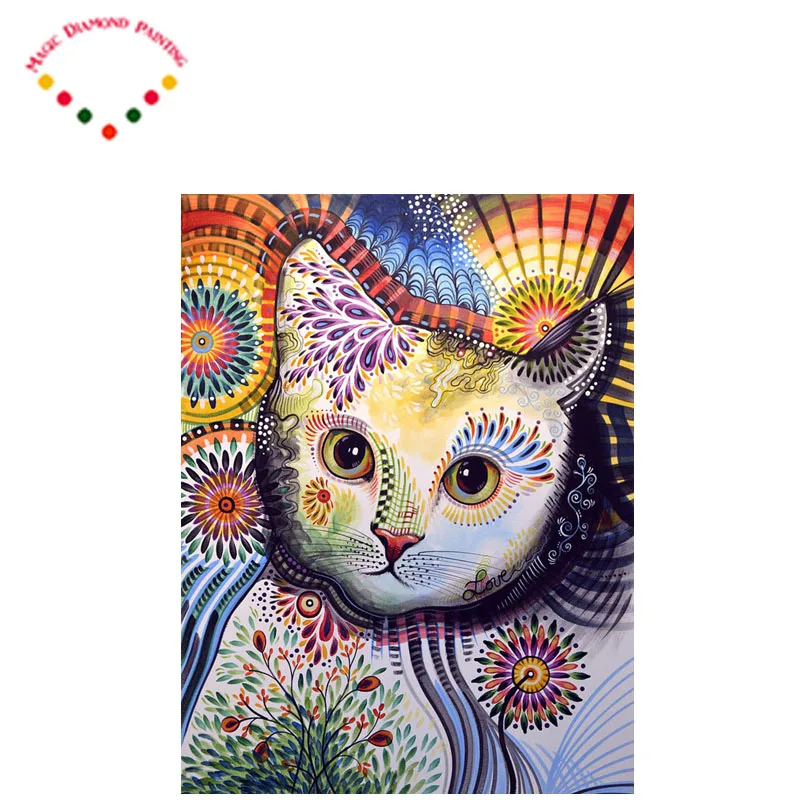 2.8mm Diy diamond painting cross stitch craft plastic canvas kits paintings animals | Дом и сад