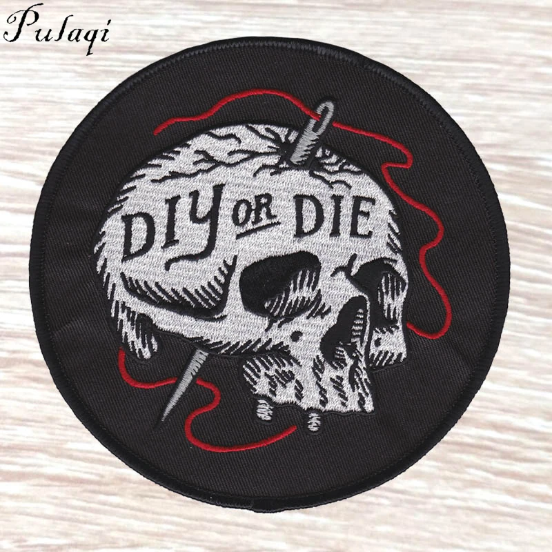 Pulaqi DIY или DIE Death пластырь готический панк утюжок на черепе аппликация швейная