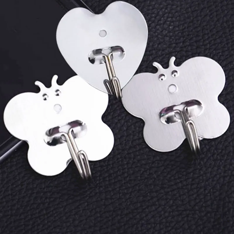 

Rustproof Sticky Damage Free Hooks Door Bathroom Kitchen Bar Wall Decor Hanger for Hanging Clothing Key Bag and Towel