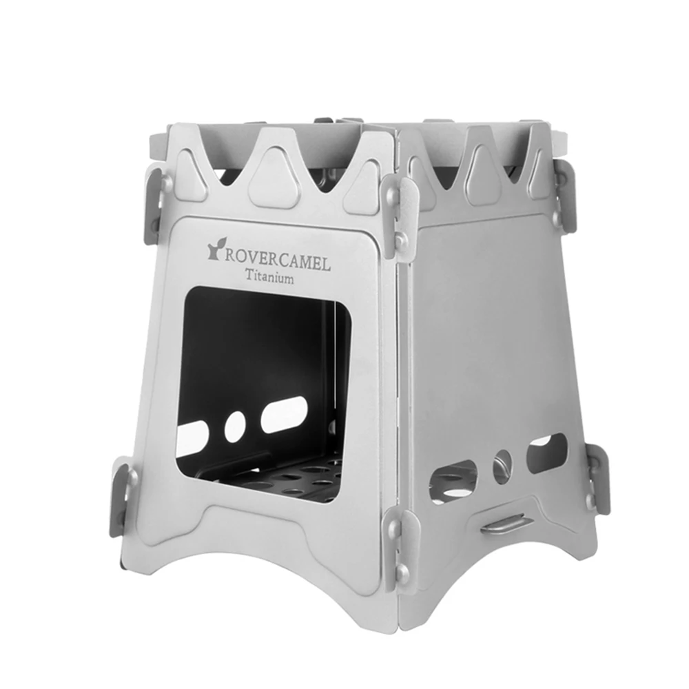 

Camping Wood Stove Portable Folding Titanium Wood Burners Backpacking Outdoor Stove for Survival Cooking Picnic Hunting