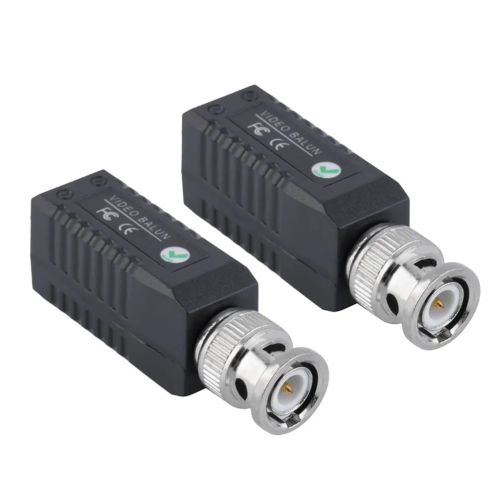 

BZX-206E 2Pcs Single Channel Passive Video Balun Pair CAT-5 for CCTV Security Camera portable black color