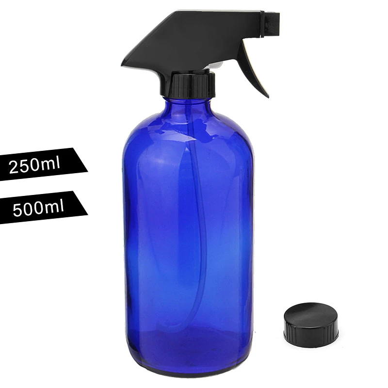 

250ml 500ml Empty Blue Glass Spray Bottle Perfume Aromatherapy Dispenser Makeup Remover Cosmetic Cleaning Water Bottle Container