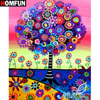 

HOMFUN Full Square/Round Drill 5D DIY Diamond Painting "Cartoon tree" Embroidery Cross Stitch 5D Home Decor Gift A16248