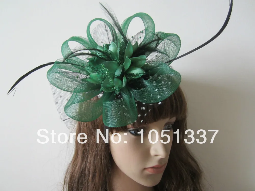 bottle green fascinator