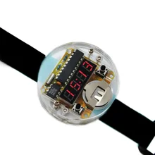 Умная электроника, один чип, светодиодный, часы, электронные часы, набор, DIY, светодиодный, цифровые часы, электронные часы, набор с прозрачной крышкой