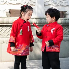 Комплект детской одежды, одежда для маленьких мальчиков, традиционные китайские костюмы, костюм Тан, комплект из 2 предметов: Топ+ штаны, детская одежда для девочек